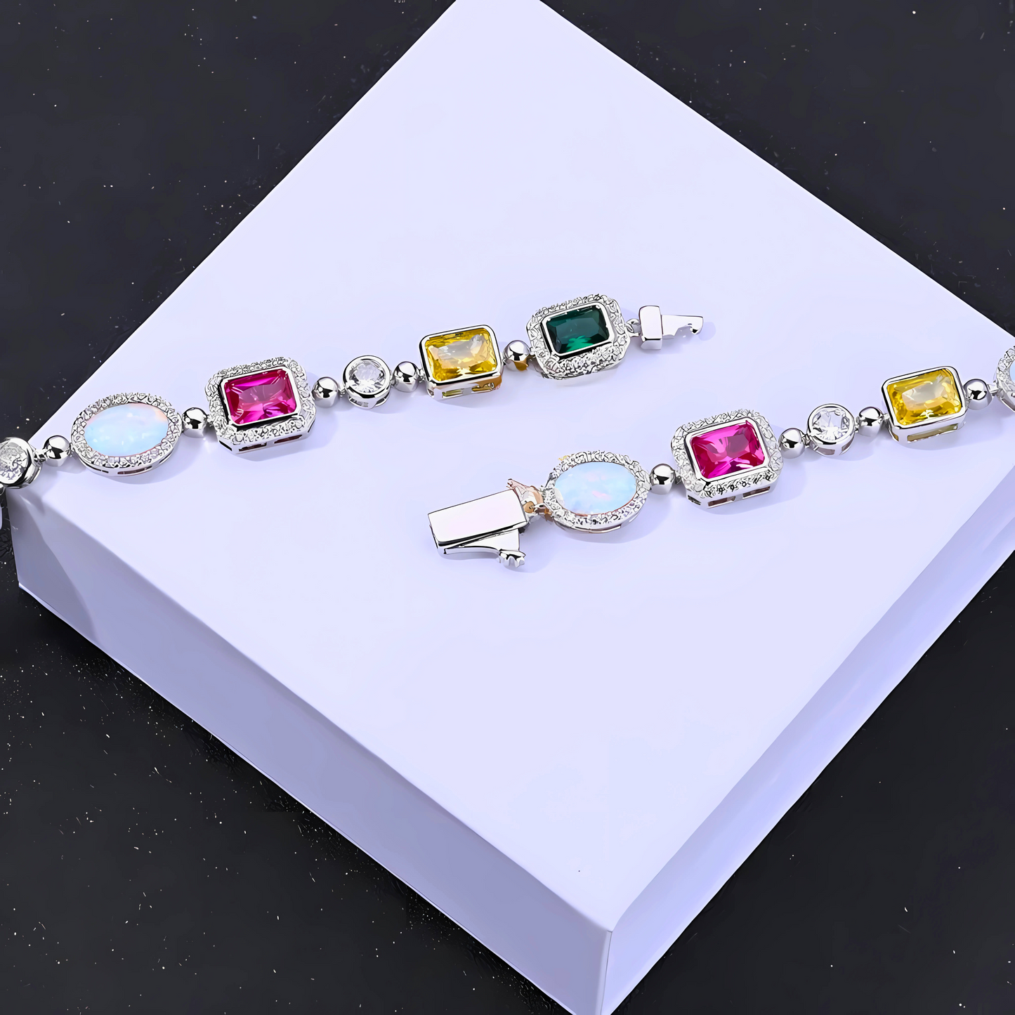 Aurora Rainbow Stone Tennis Bracelet