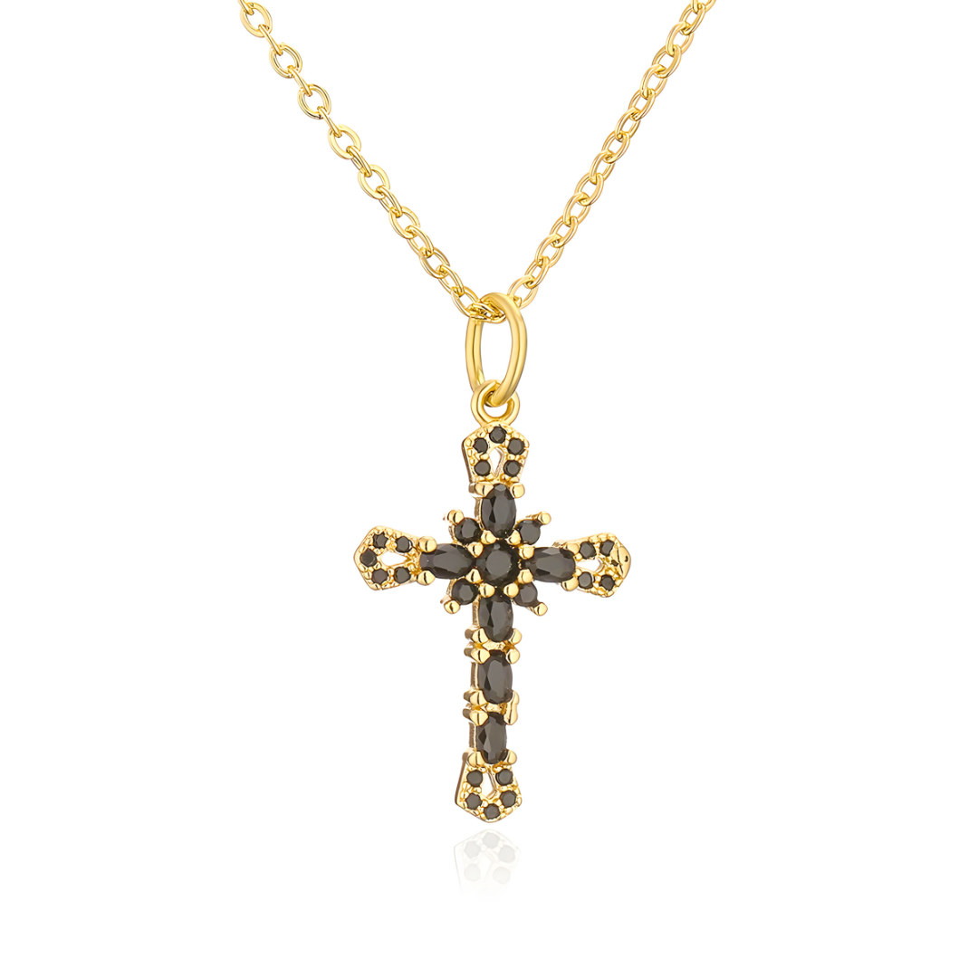 All-Over Crystal Cross Necklace