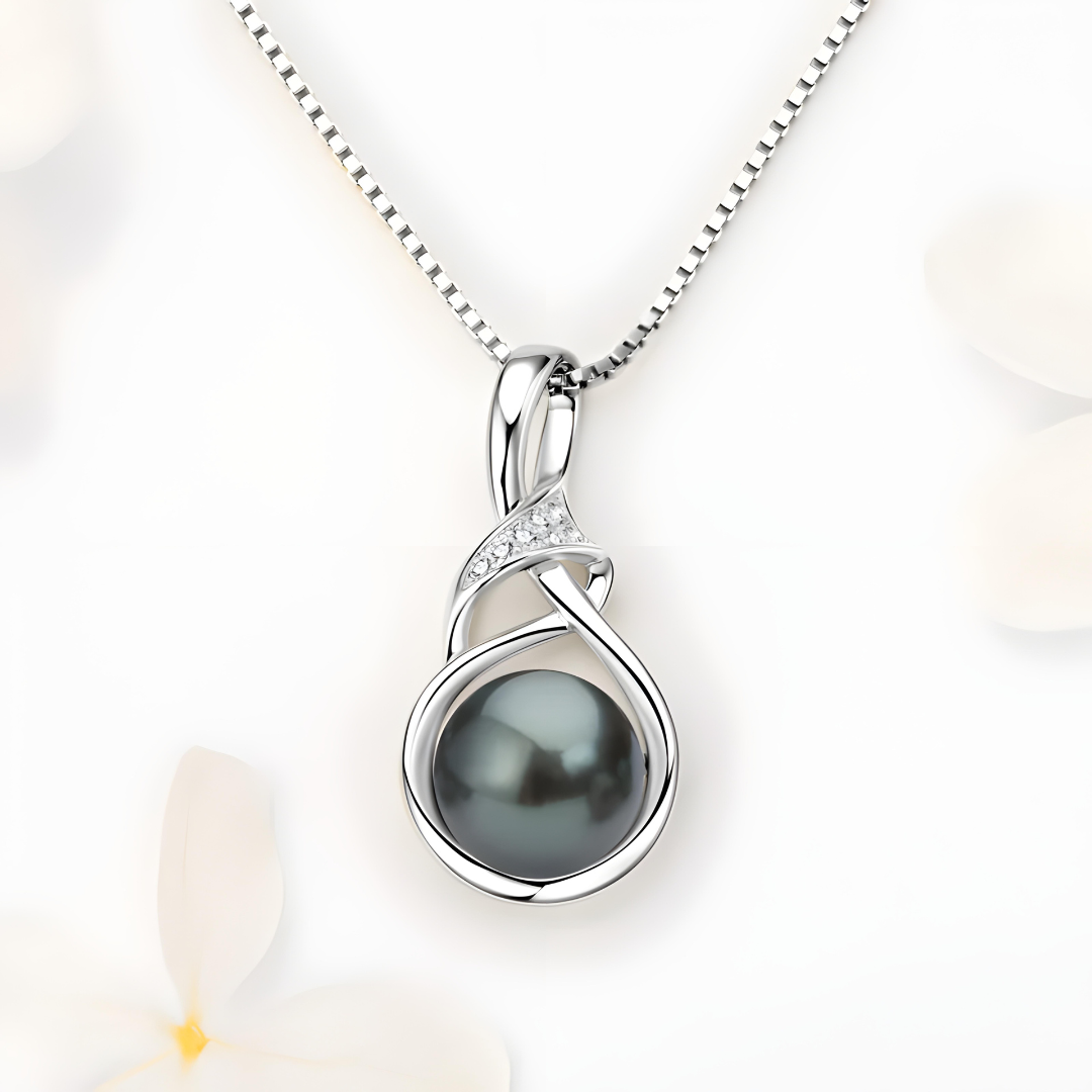 Genuine Tahitian Black Pearl Necklace