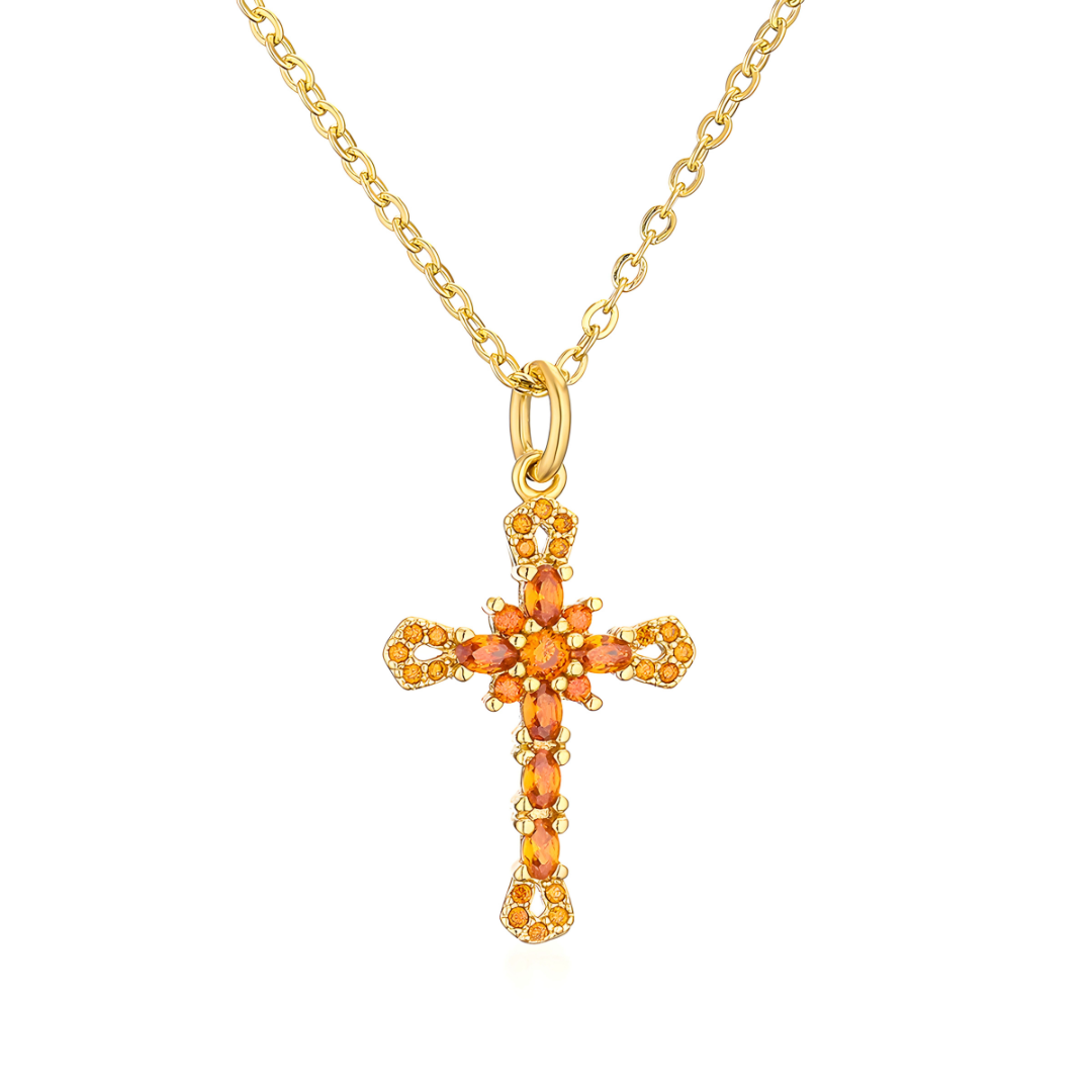 All-Over Crystal Cross Necklace