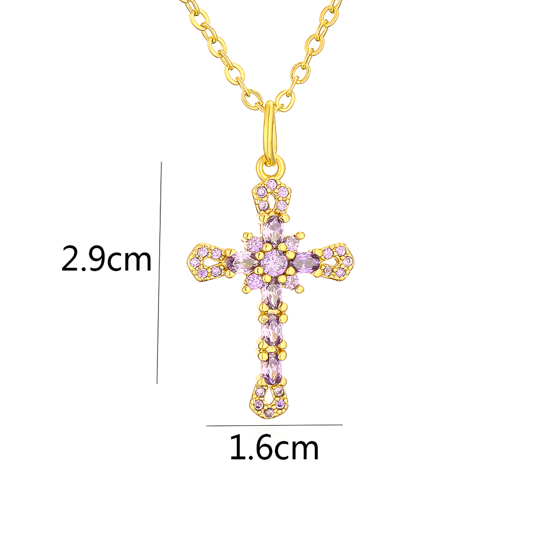 All-Over Crystal Cross Necklace
