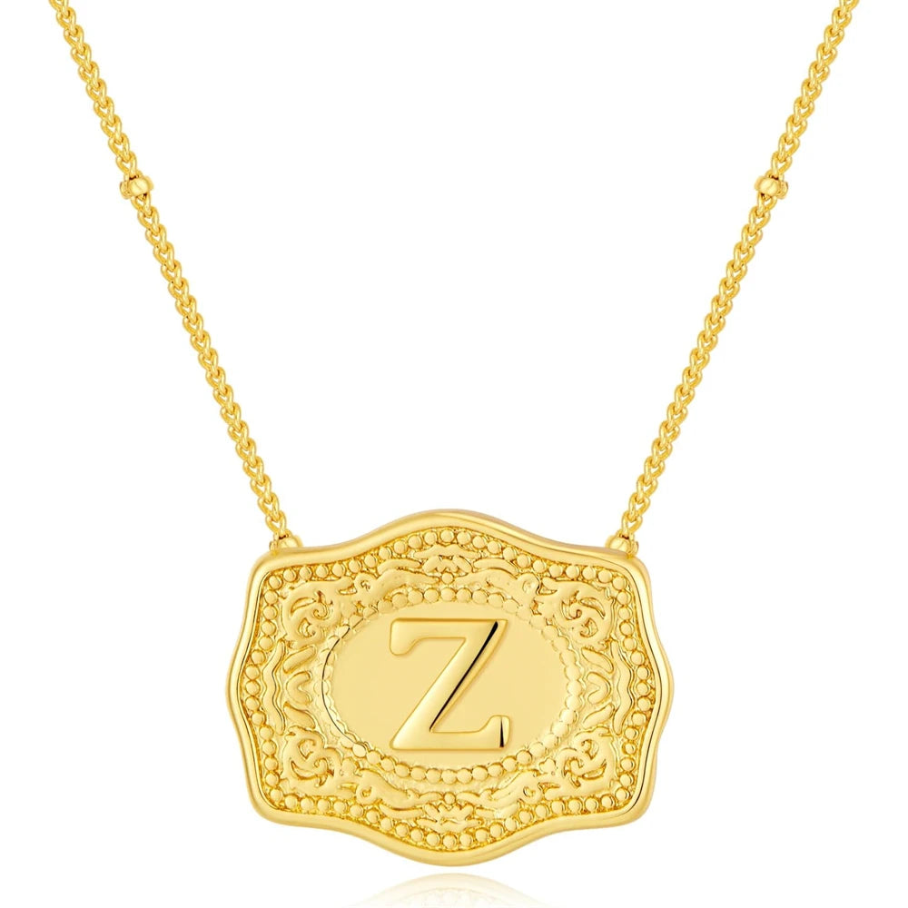 Signature Buckle Initial Necklace