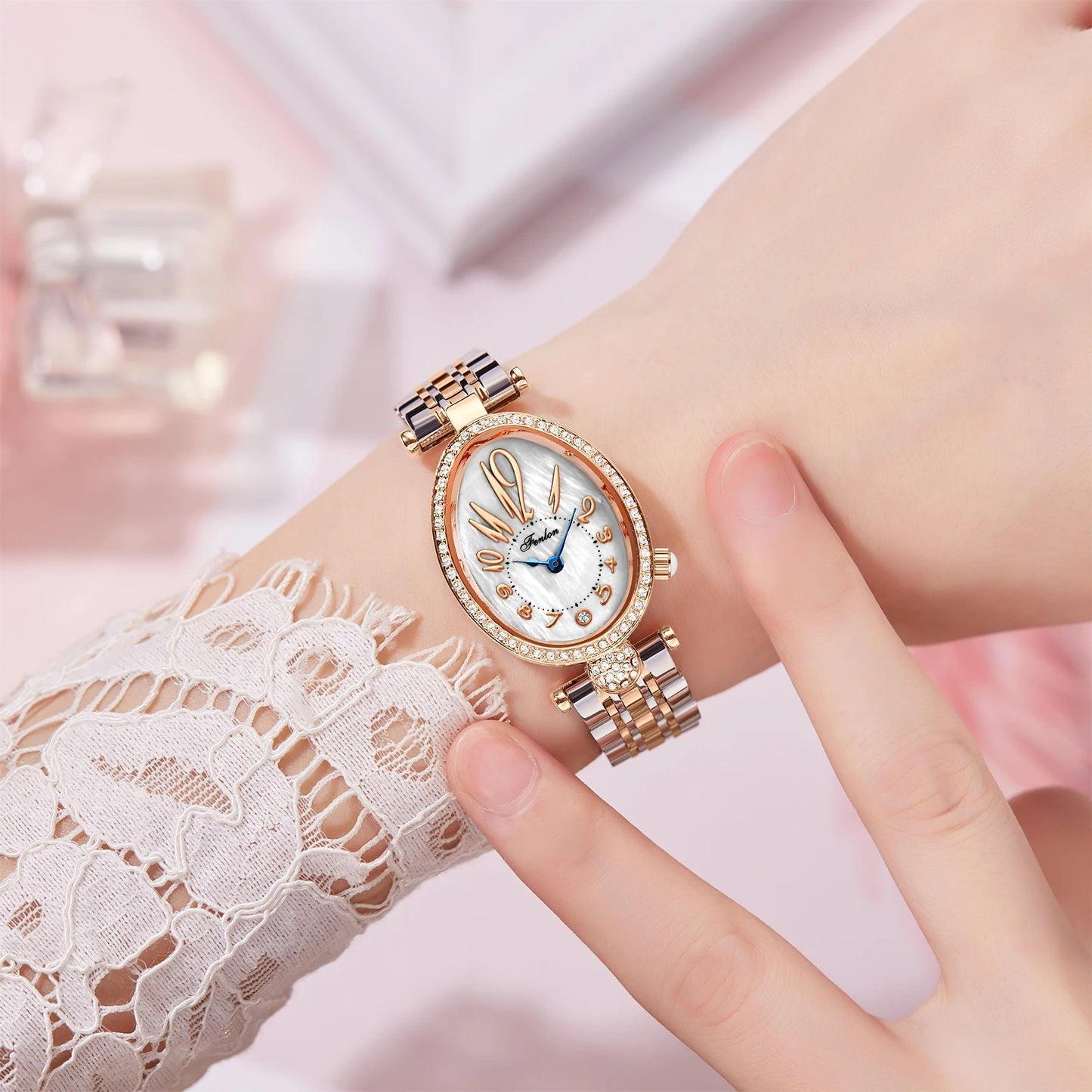 Valentina Rose Gold Script Watch