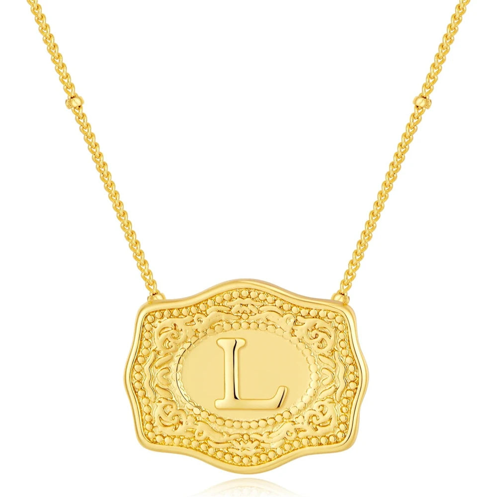 Signature Buckle Initial Necklace