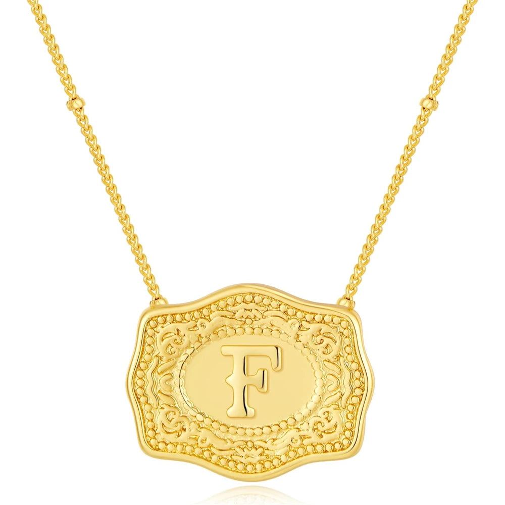 Signature Buckle Initial Necklace