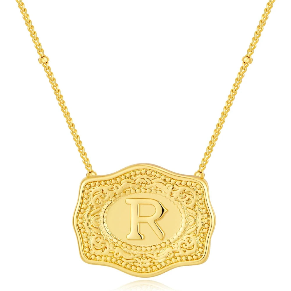 Signature Buckle Initial Necklace