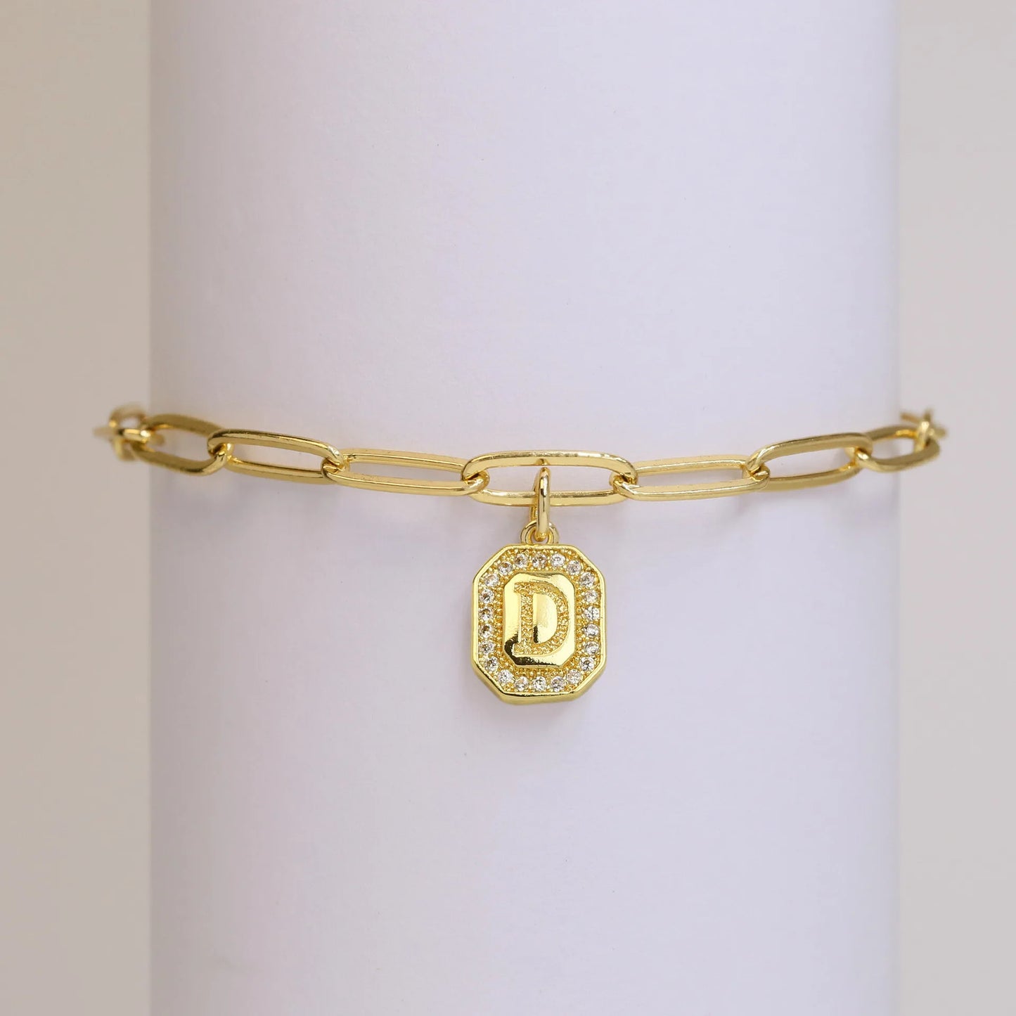 Initial Story Sparkling Paperclip Bracelet