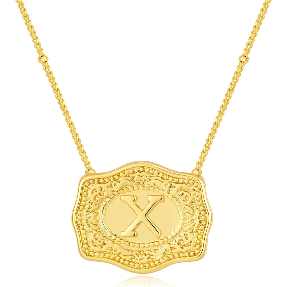 Signature Buckle Initial Necklace