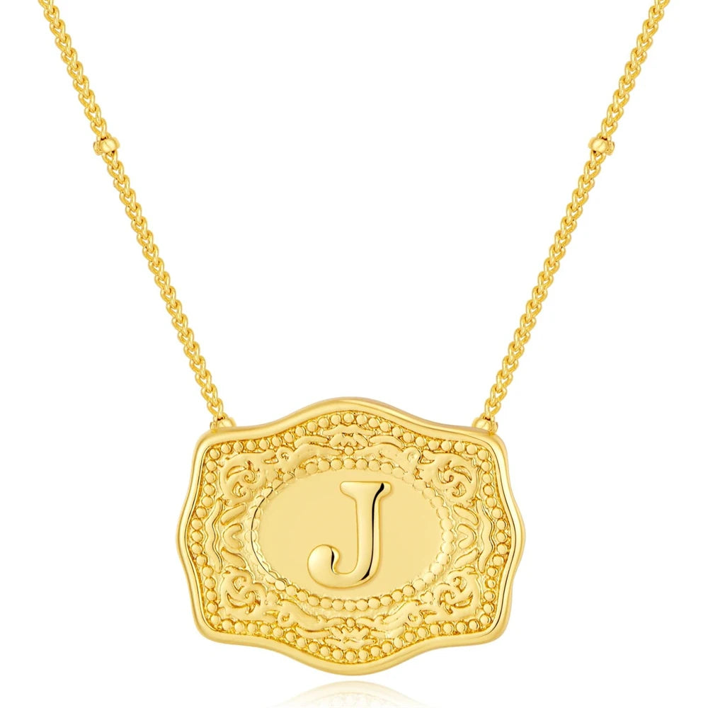 Signature Buckle Initial Necklace