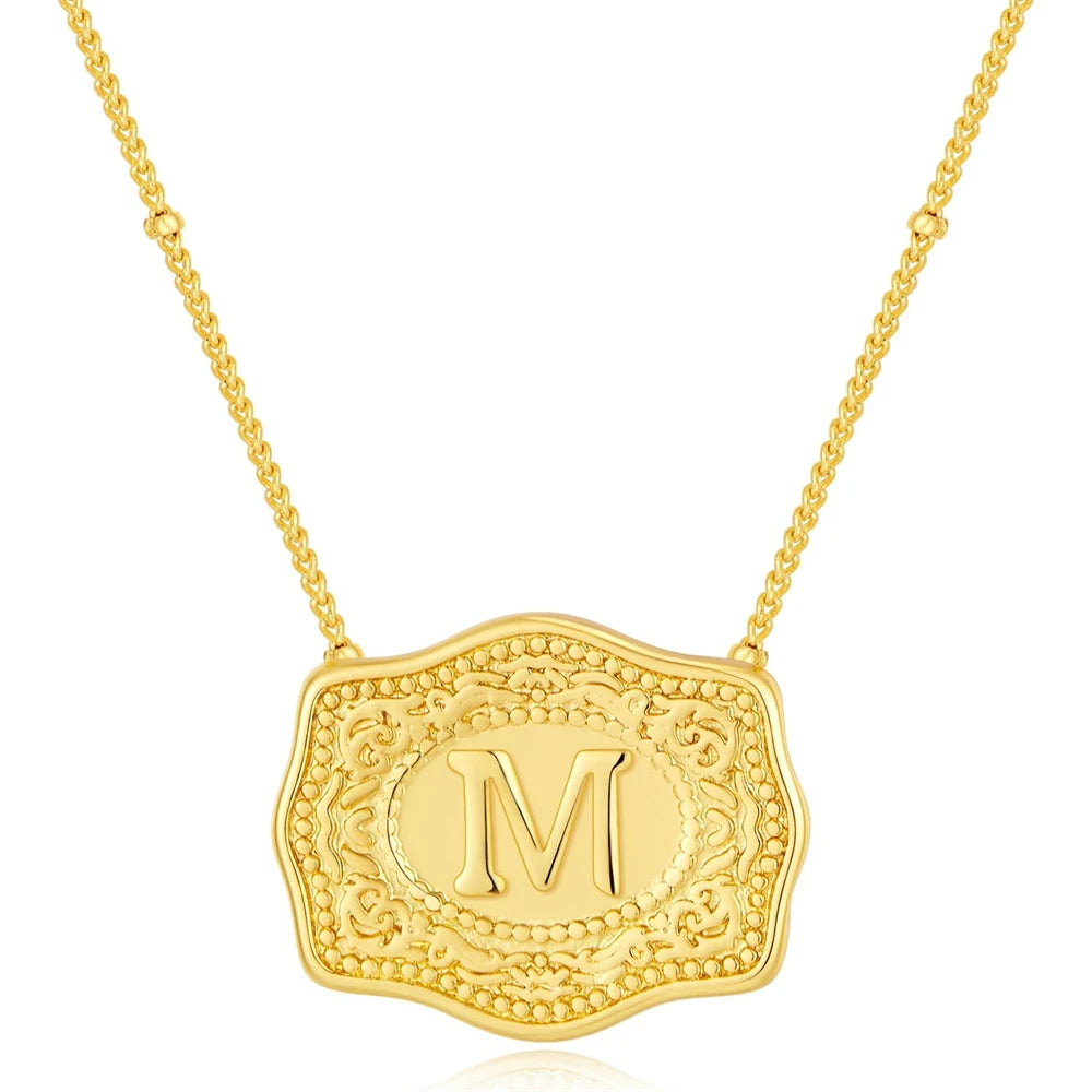 Signature Buckle Initial Necklace