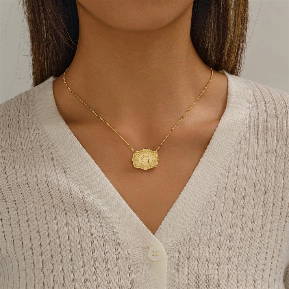 Signature Buckle Initial Necklace