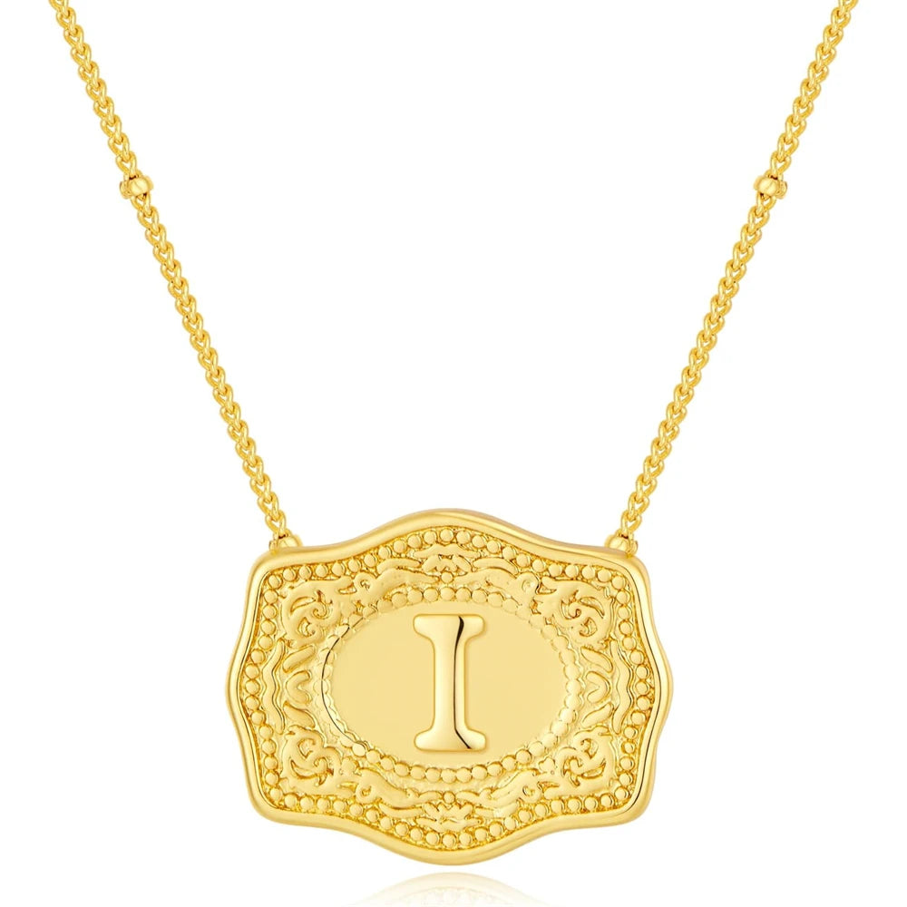 Signature Buckle Initial Necklace
