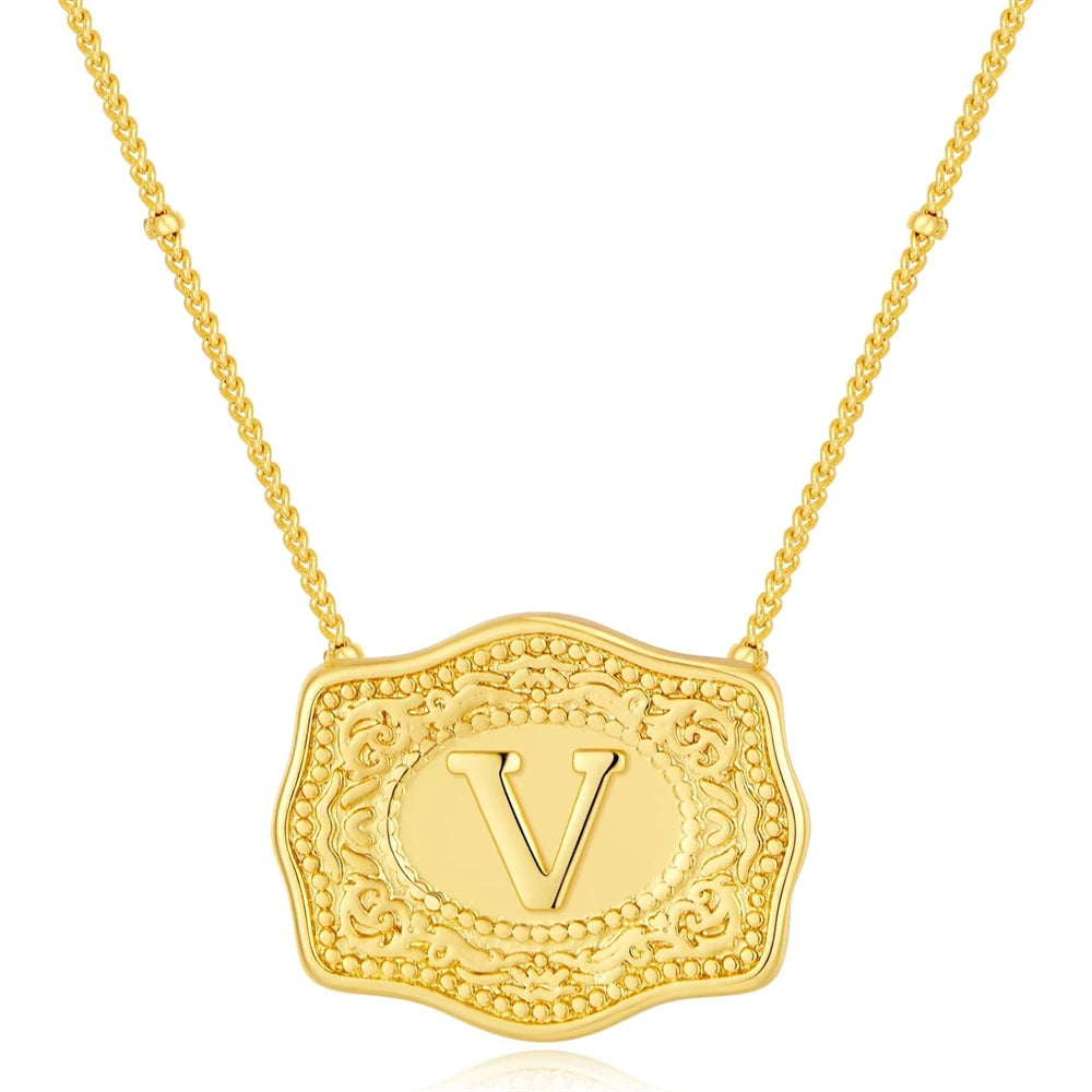 Signature Buckle Initial Necklace