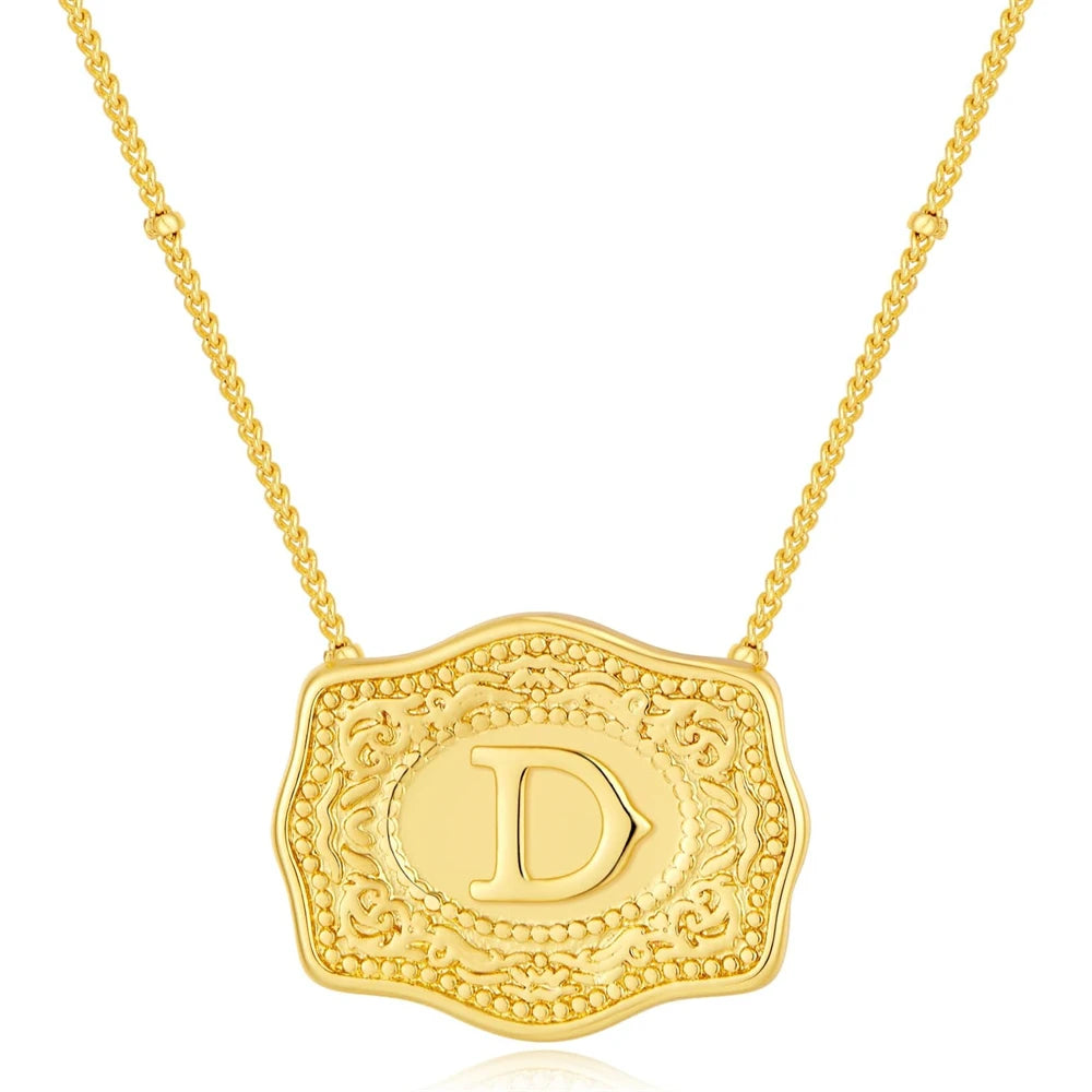 Signature Buckle Initial Necklace