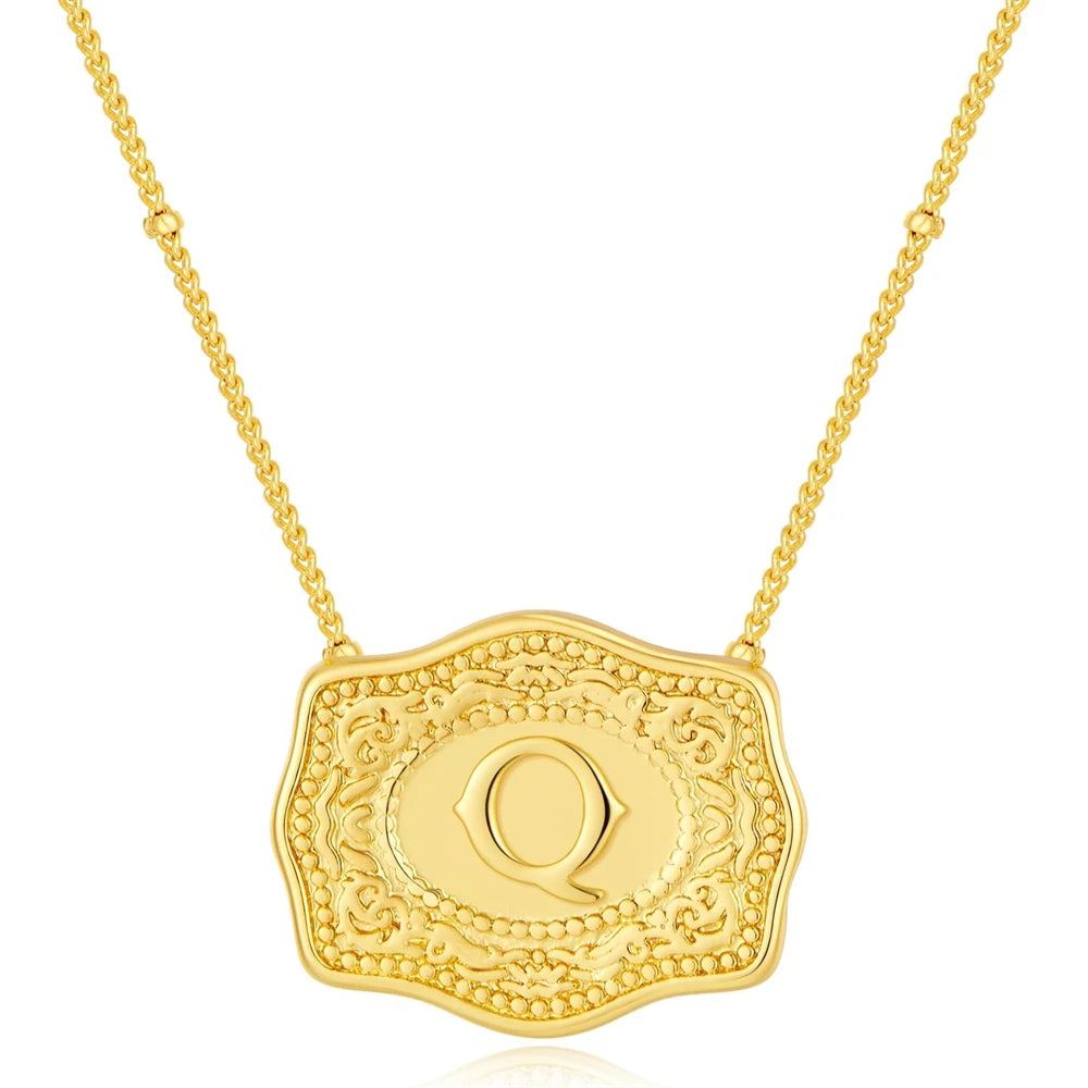 Signature Buckle Initial Necklace