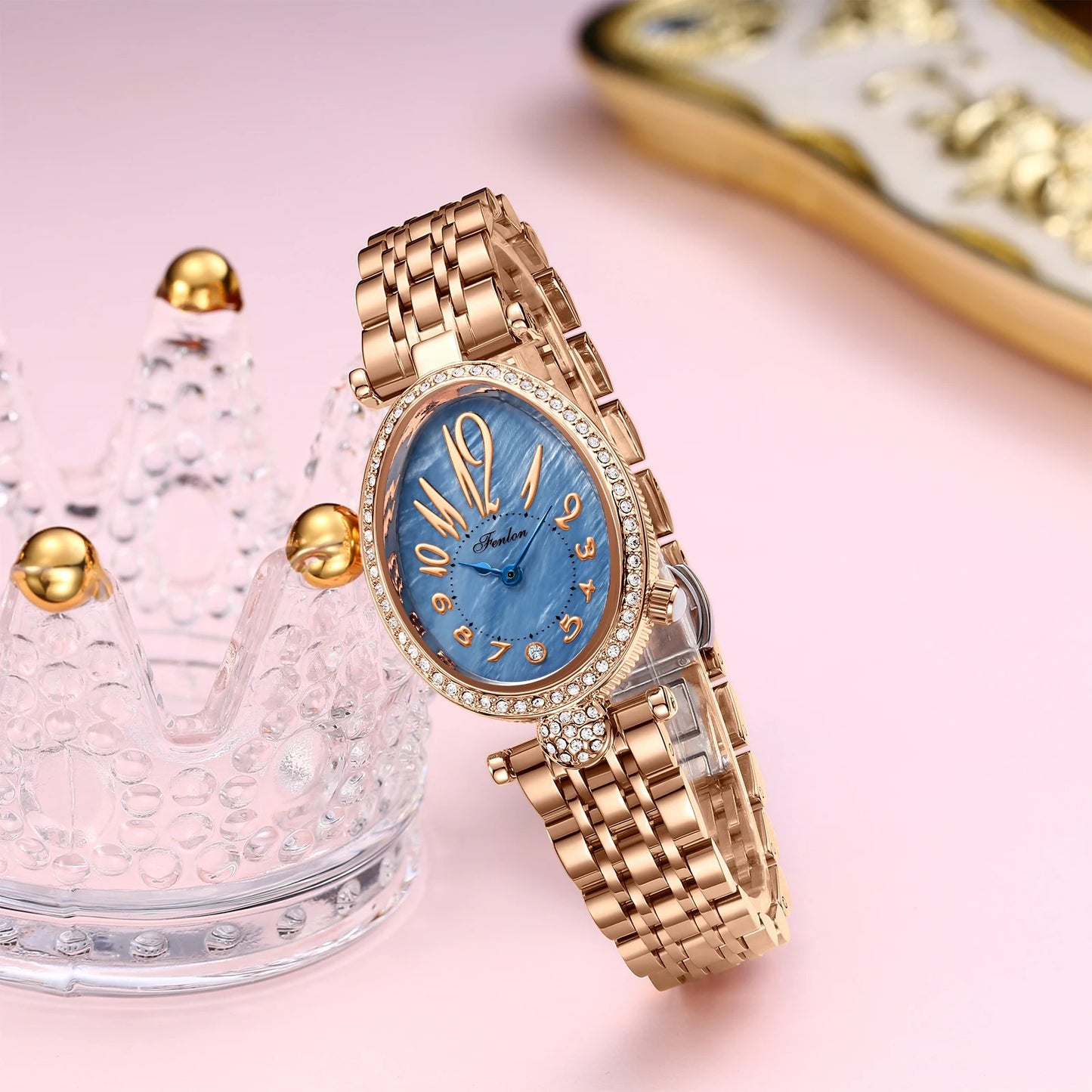 Valentina Rose Gold Script Watch