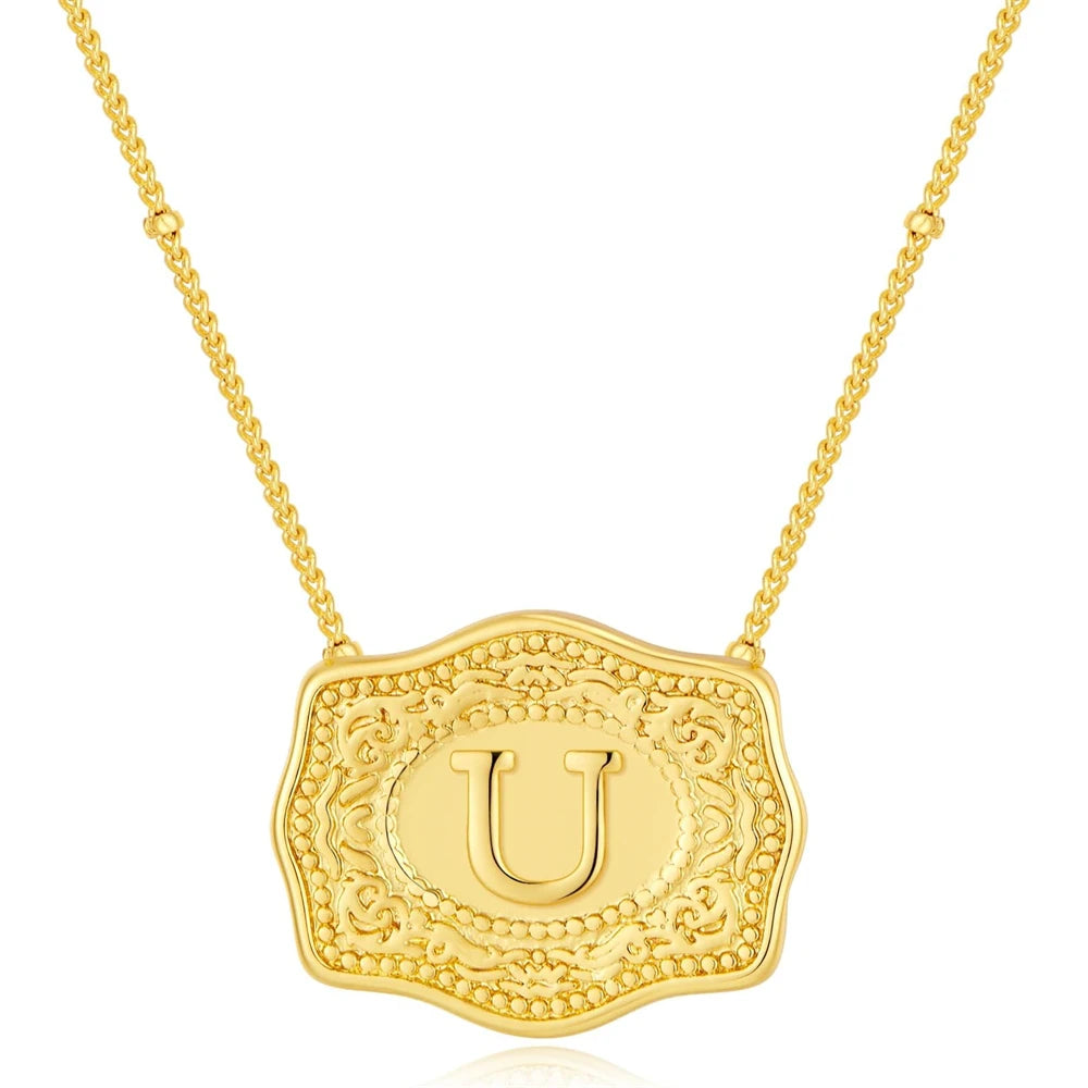 Signature Buckle Initial Necklace