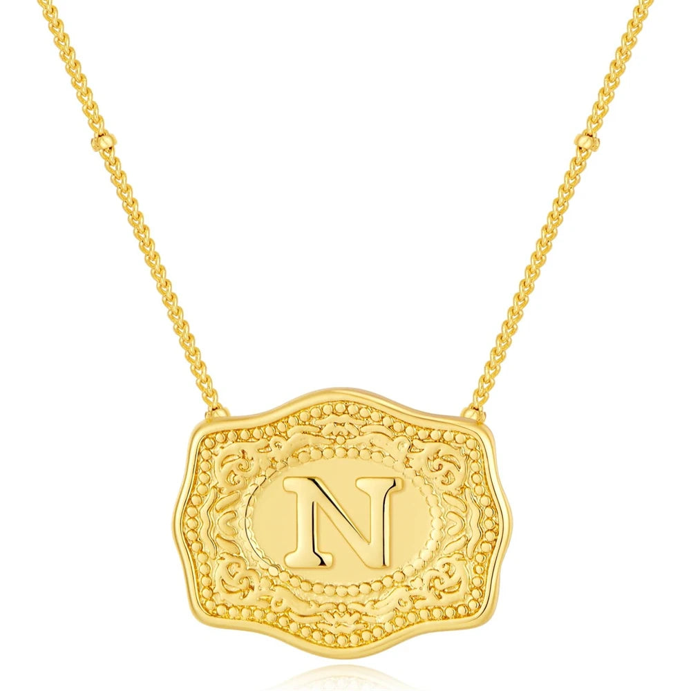 Signature Buckle Initial Necklace