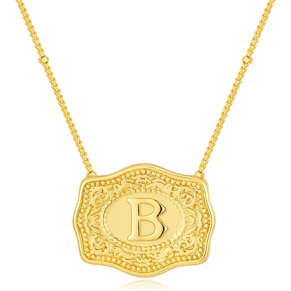 Signature Buckle Initial Necklace