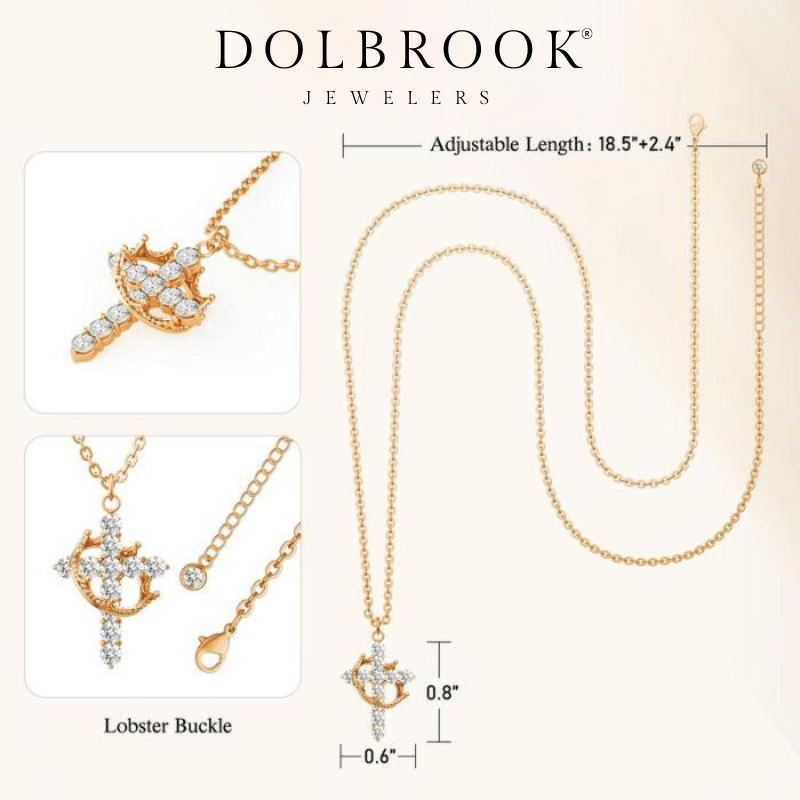 "Crown of Faith" Cross Pendant Necklace - Dolbrook Jewelers