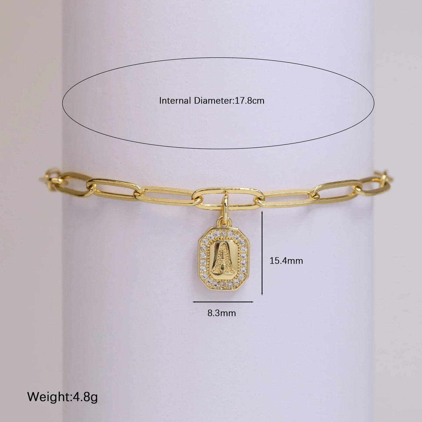 Initial Story Sparkling Paperclip Bracelet - Dolbrook Jewelers