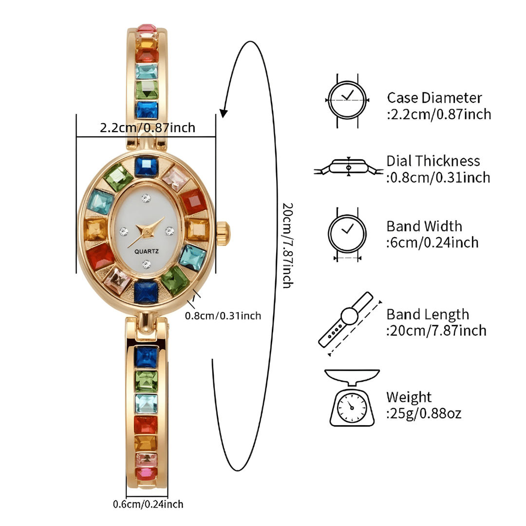 Radiant Rainbow Crystal Watch & Bracelet Set - Dolbrook Jewelers