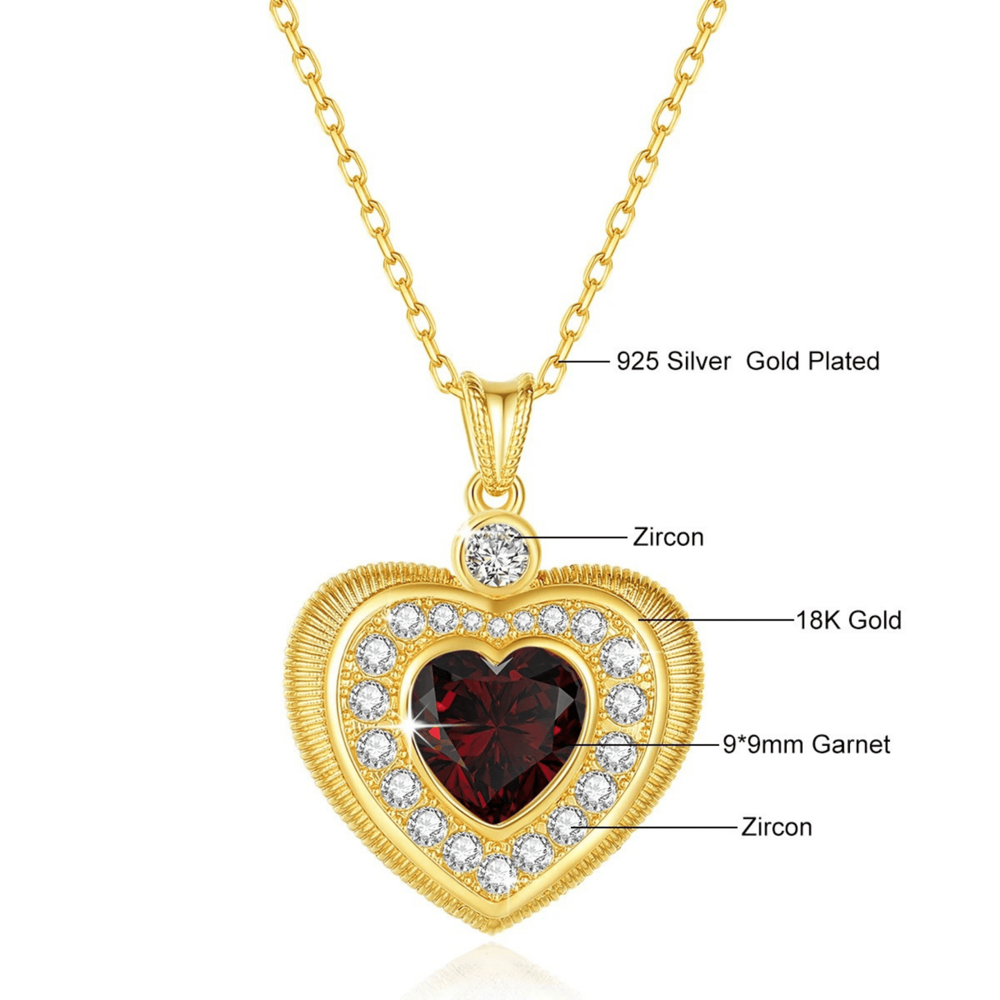 Sacred Heart Garnet - Love Manifestation Necklace - Dolbrook Jewelers