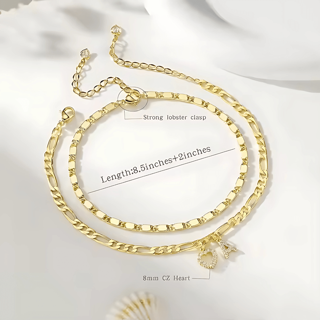 Sofia Love Initial Anklet - Dolbrook Jewelers
