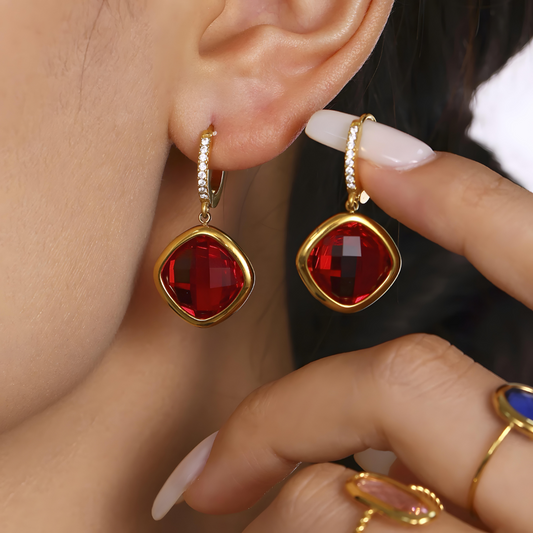 Margot Czech Glass Drop Hoops