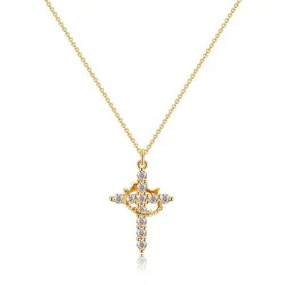 "Crown of Faith" Cross Pendant Necklace