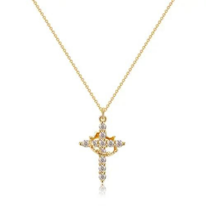 "Crown of Faith" Cross Pendant Necklace