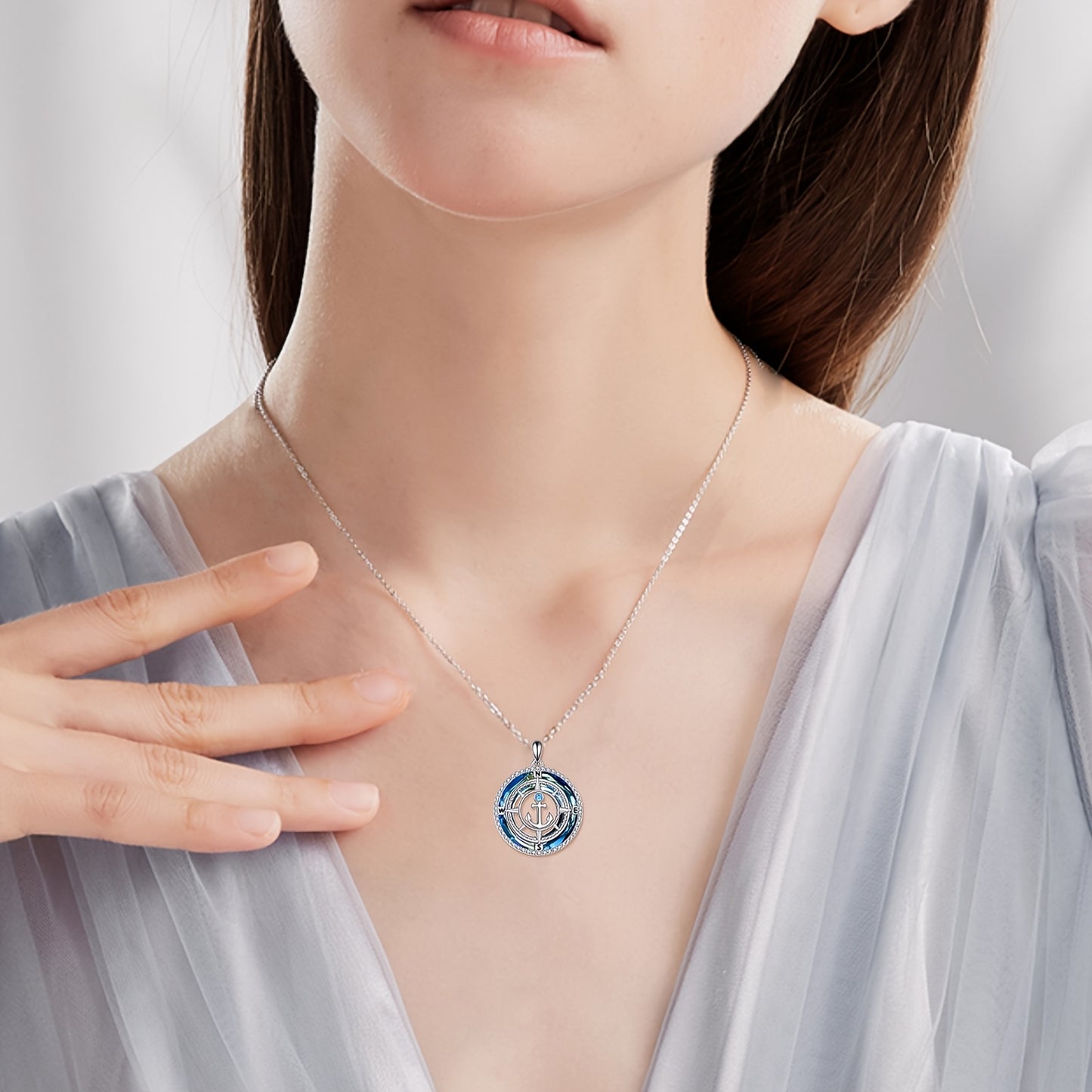 Nautical Navigator Compass Necklace | 925 Sterling Silver