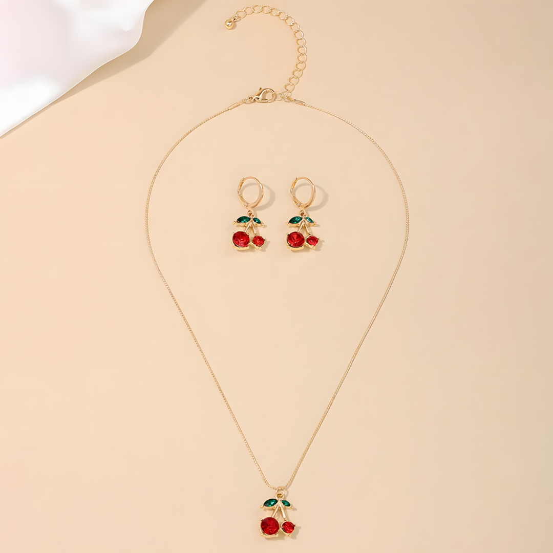 Sweet Cherry Blossom Collection | Necklace & Earring Set