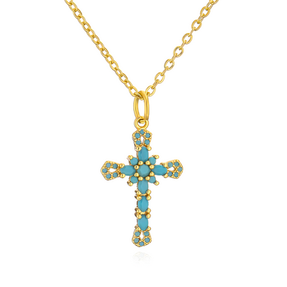 All-Over Crystal Cross Necklace