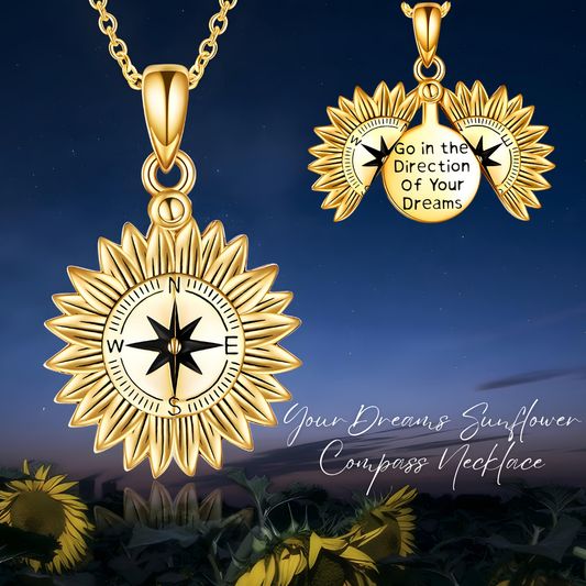 YourDreams Sunflower Compass Necklace