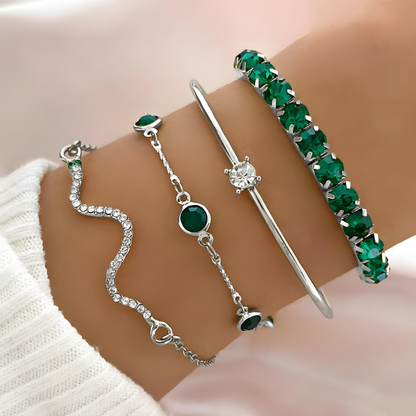 Curated in Green | Complete Stackable Bracelet Set