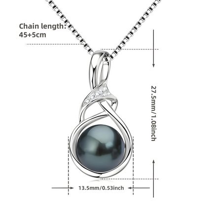 Genuine Tahitian Black Pearl Necklace