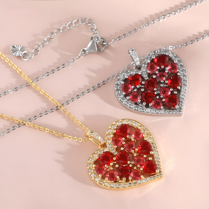 Blossoming Hearts Pendant Necklace