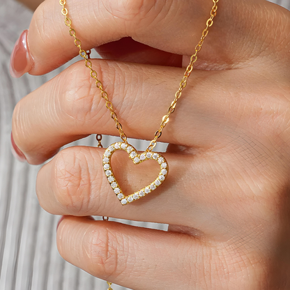 Moissanite Sofia Love Necklace | 14K Gold Plated 925 Sterling Silver
