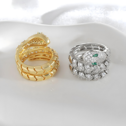 Bold Serpent Crystal Ring