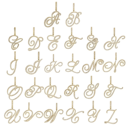 Sparkle Script Monogram Necklace + FREE Flat Curb Chain