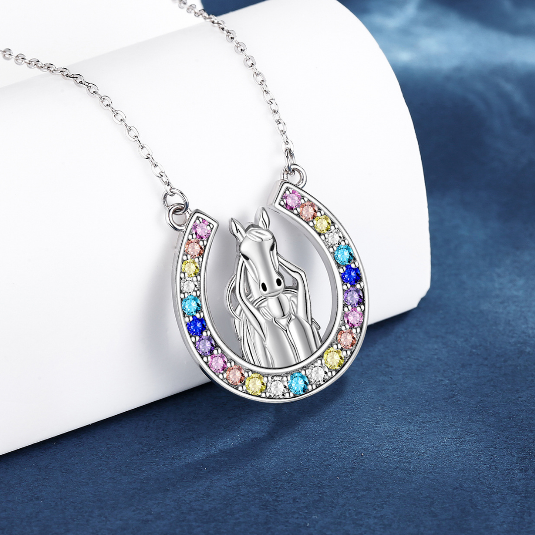 Heartland Bond Rainbow Horseshoe Necklace