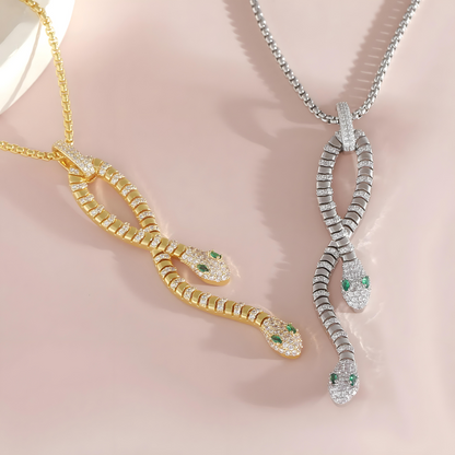 Bold Serpent Crystal Necklace