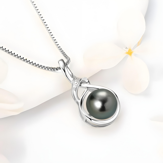 Genuine Tahitian Black Pearl Necklace
