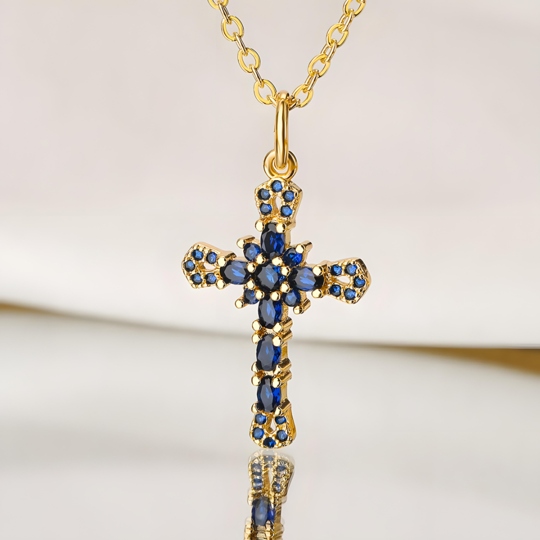 All-Over Crystal Cross Necklace