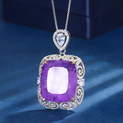 Royal Purple Pendant Necklace
