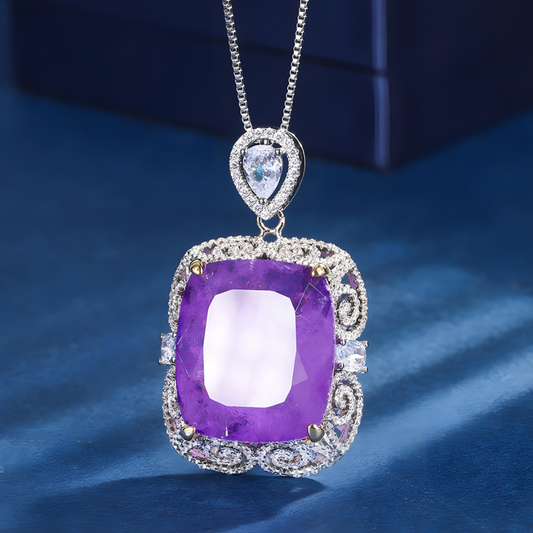 Royal Purple Pendant Necklace