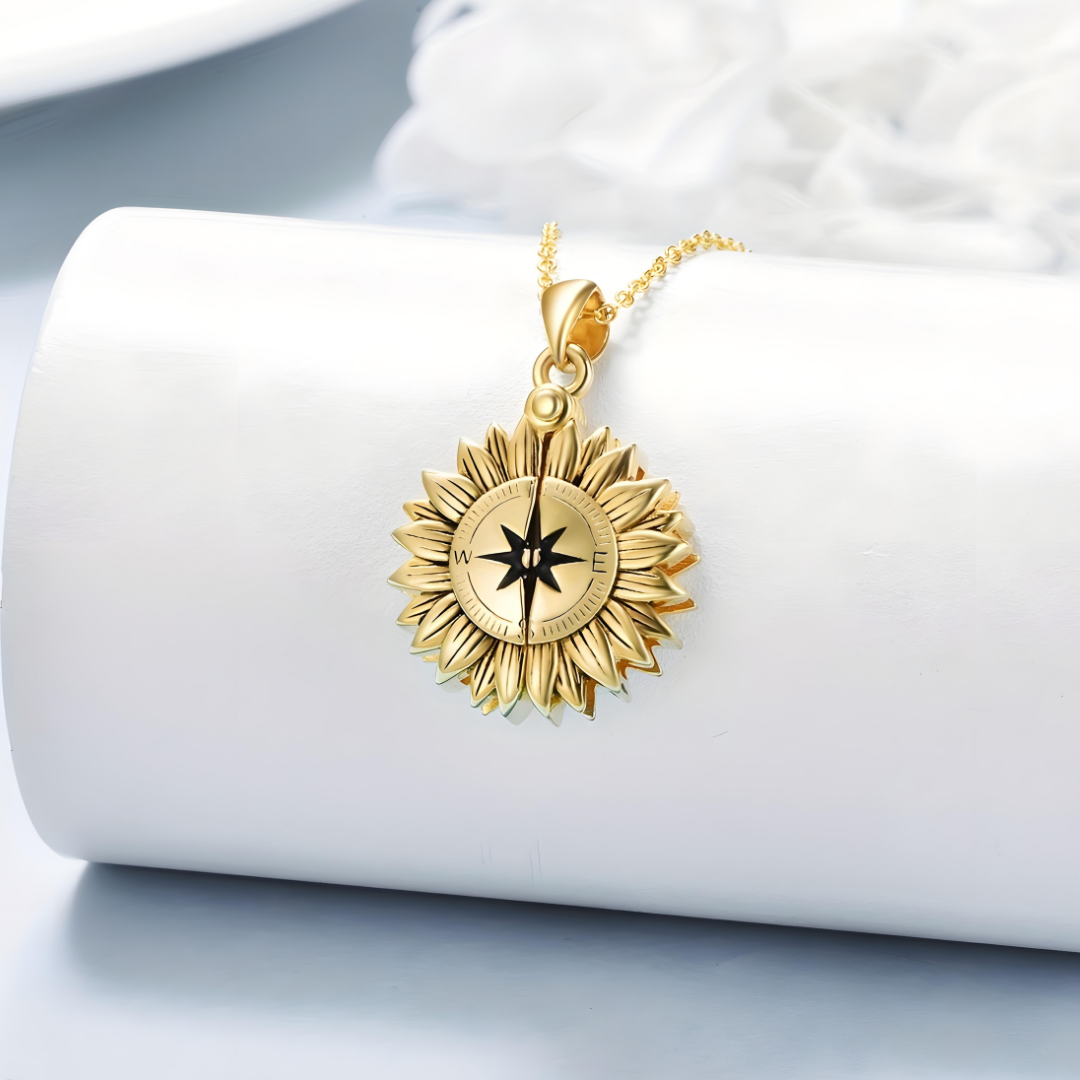 YourDreams Sunflower Compass Necklace