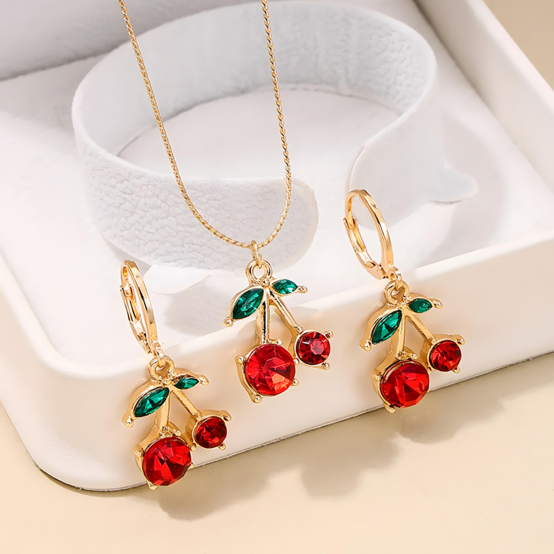 Sweet Cherry Blossom Collection | Necklace & Earring Set