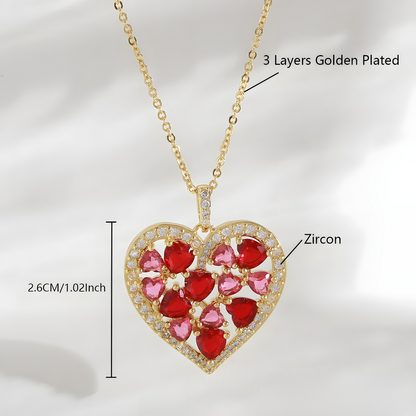 Blossoming Hearts Pendant Necklace